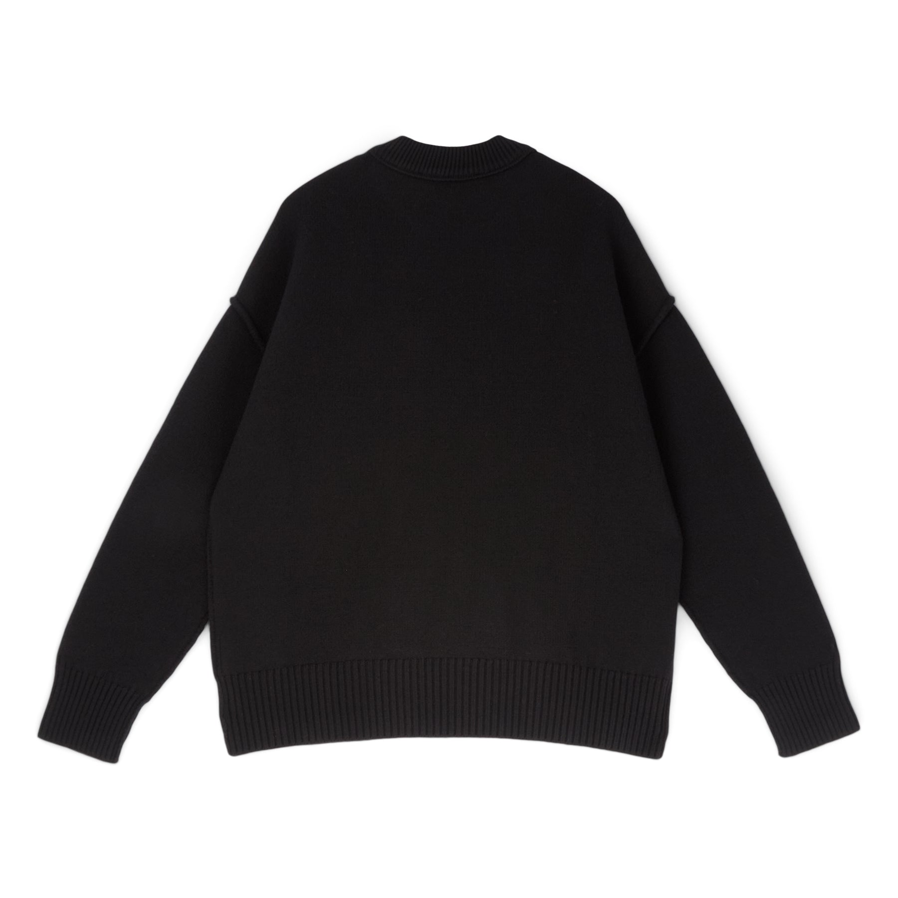 AMI Crewneck Sweater With Contrasted AMI De Coeur (Noir/Rouge)