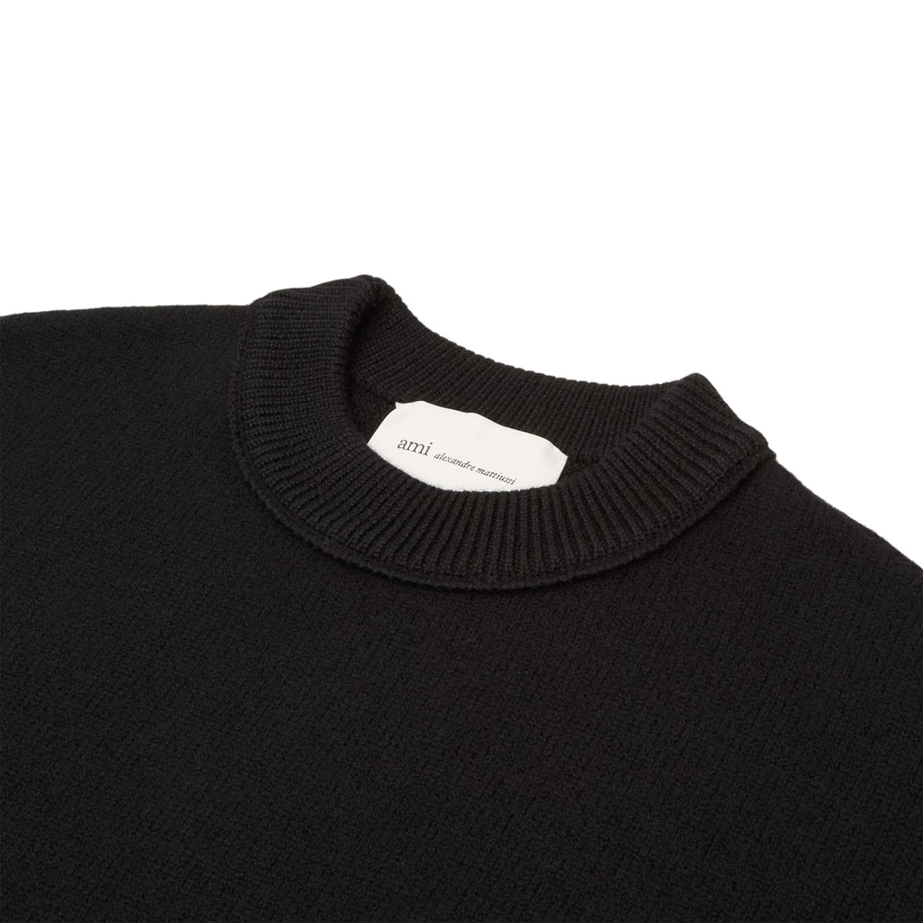 AMI Crewneck Sweater With Contrasted AMI De Coeur (Noir/Rouge)