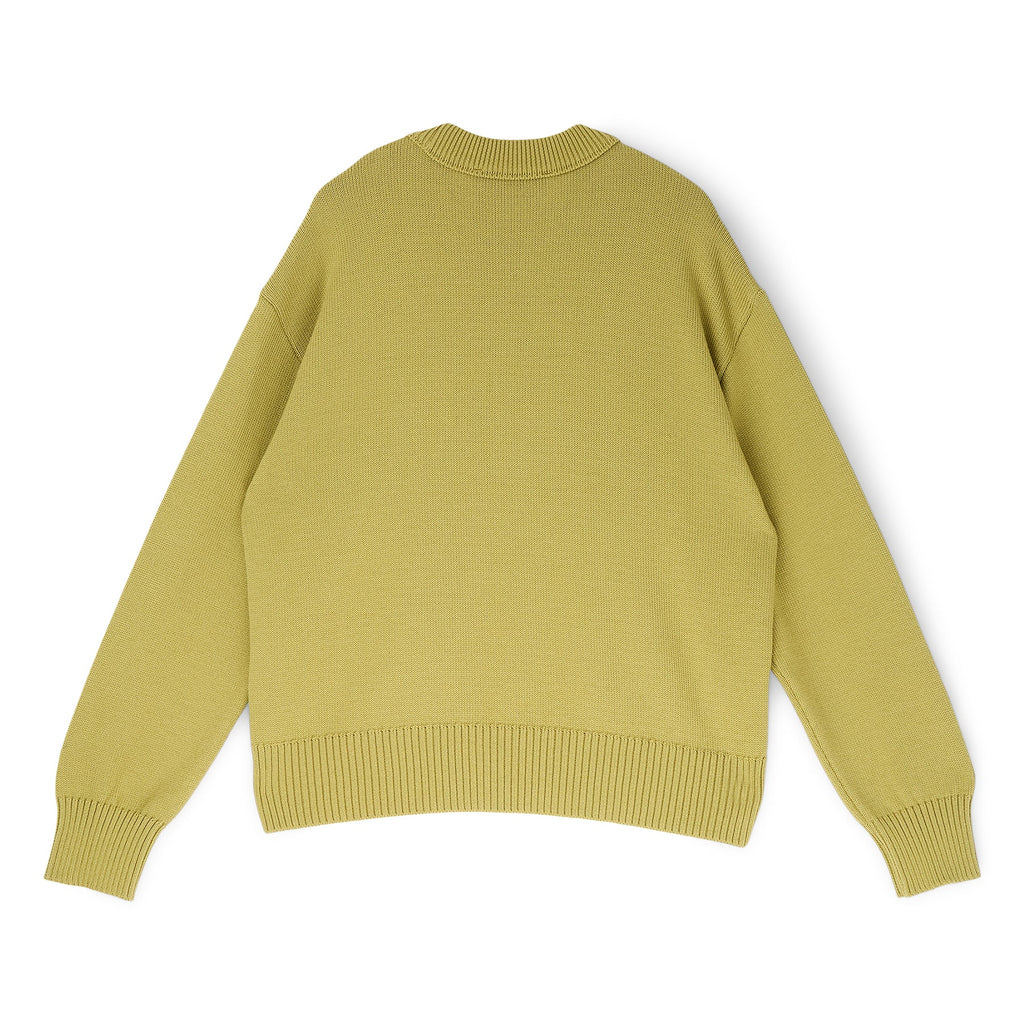 AMI Crewneck Sweater With Contrasted AMI De Coeur (Matcha/Ecru)