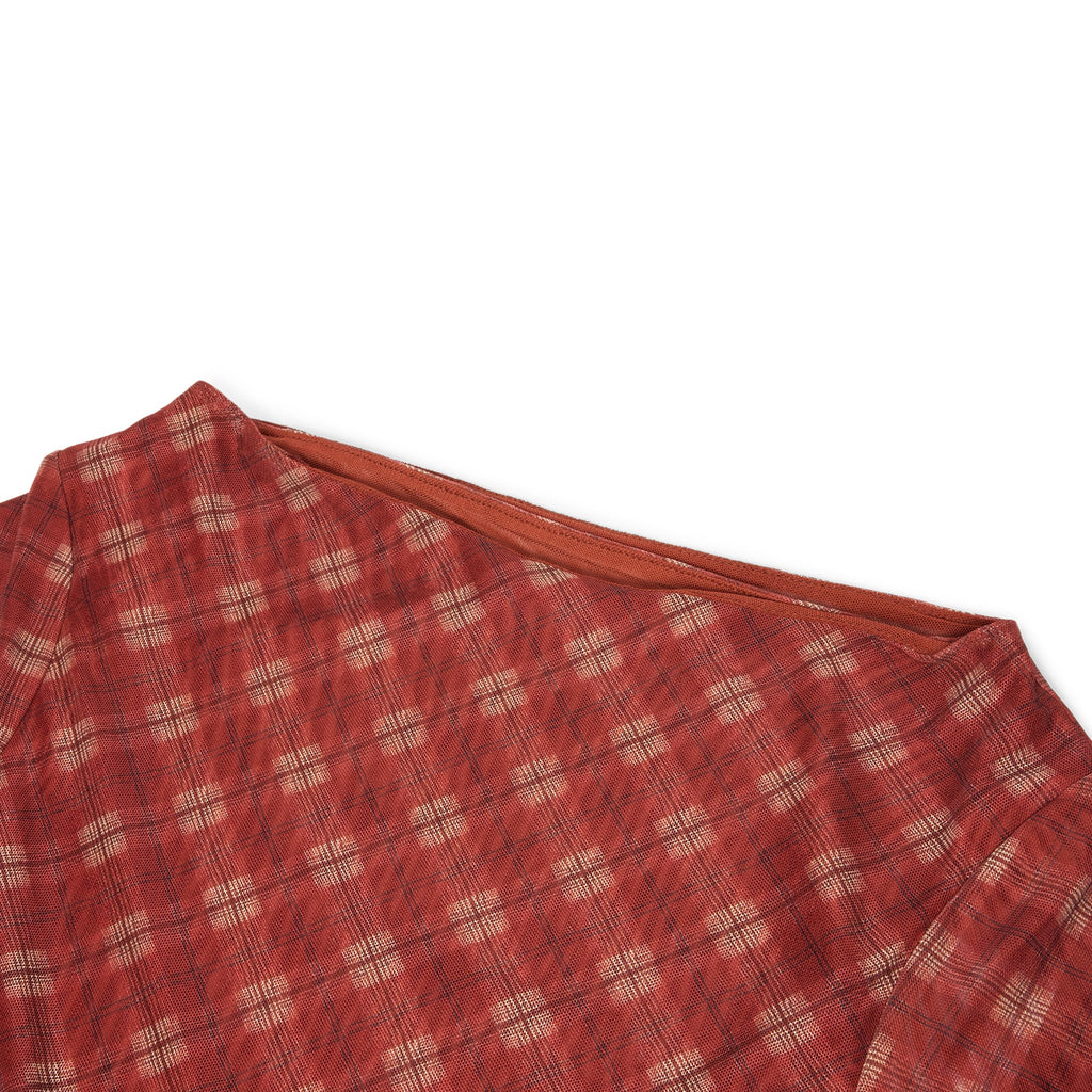 House of Sunny Retro Check Mesh Top (Multi)