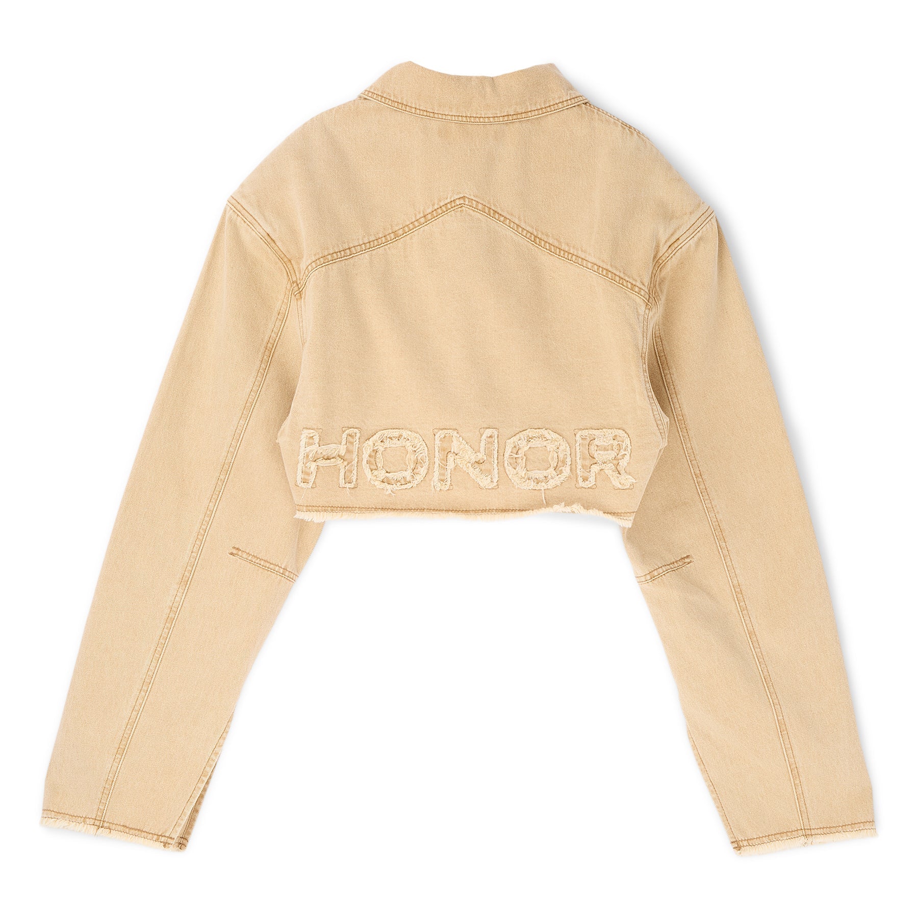 Honor The Gift B-Summer Raw Edge Cropped Jacket (Tan)